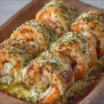 Garlic Parmesan Shrimp Seafood Roll Ups