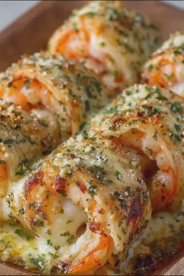 Garlic Parmesan Shrimp Seafood Roll Ups