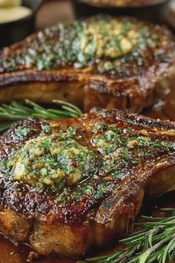 Garlic Rosemary Butter Bone In Ribeye Steak
