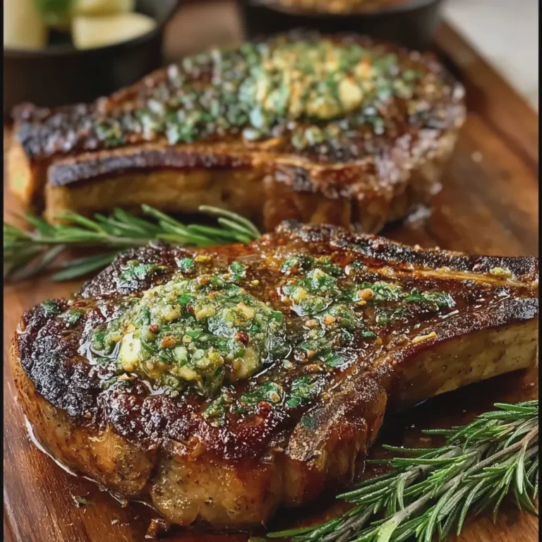 Garlic Rosemary Butter Bone In Ribeye Steak