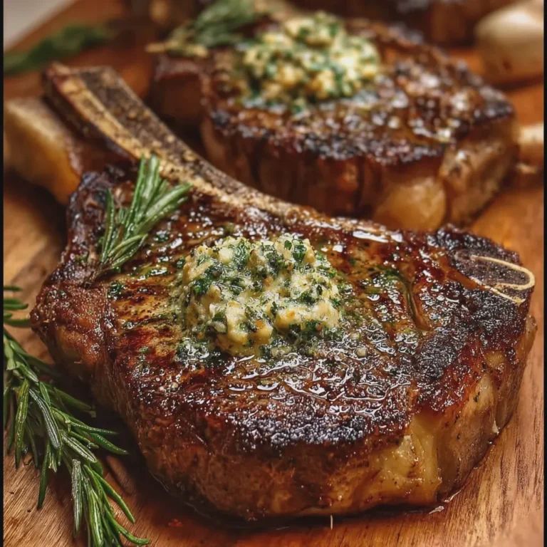 Garlic Rosemary Butter Bone In Ribeye Steak