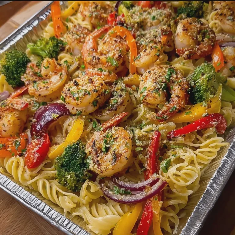 Roasted Shrimp and Vegetable Pasta Seafood Tray
