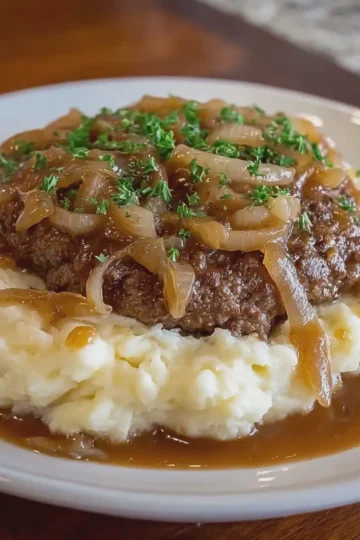 Smothered Hamburger Onion Gravy Supper