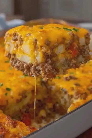 Cheesy Ground Beef and Potato Casserole
