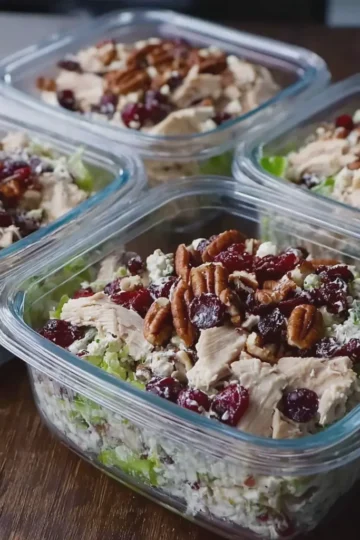 CRANBERRY PECAN CHICKEN SALAD MEAL PREP TUBS