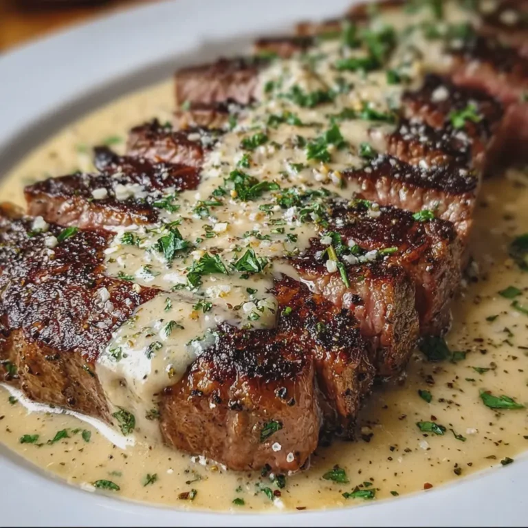Steak With Garlic Cream Sauce