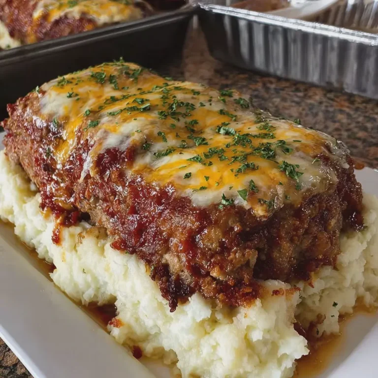 Meatloaf with Mashed Potatoes and Cheese
