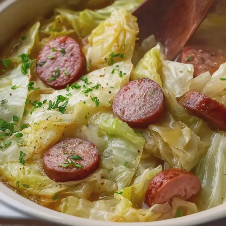 Slow Cooker Cabbage and Smoked Sausage