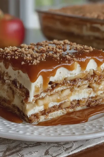 Caramel Apple Eclair Cake