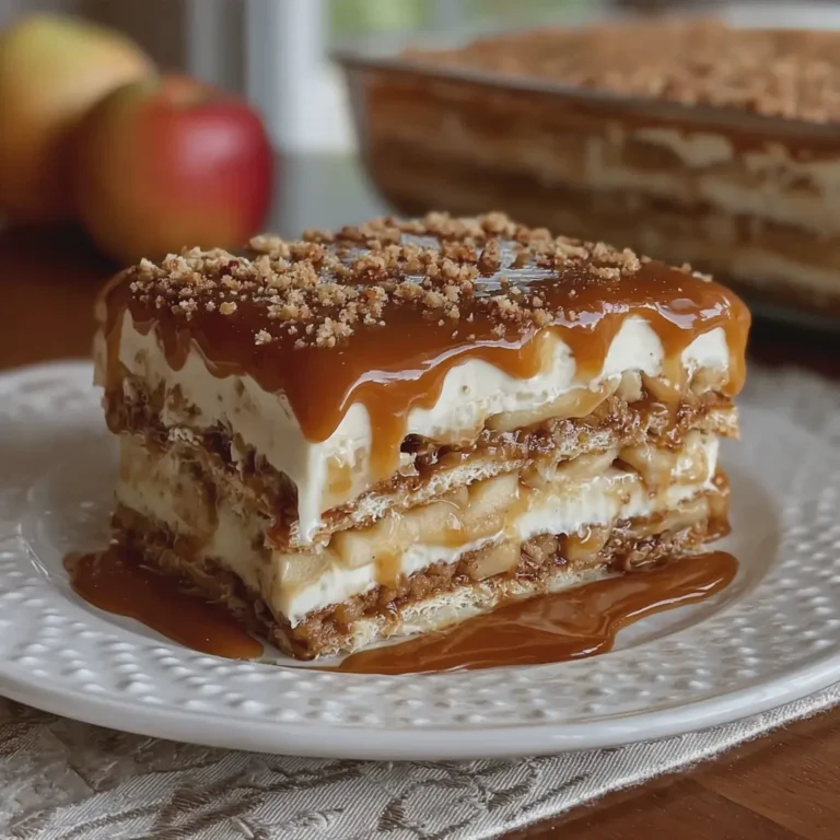 Caramel Apple Eclair Cake