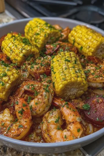 Cajun Garlic Butter Shrimp Boil Bowl