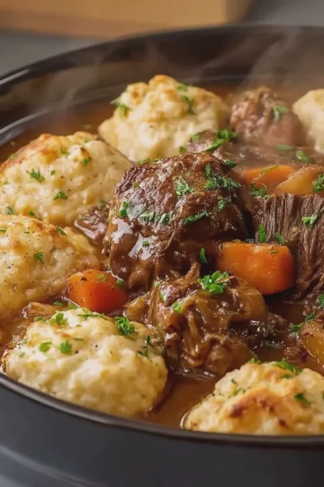 Slow Cooker Beef Stew with Dumplings