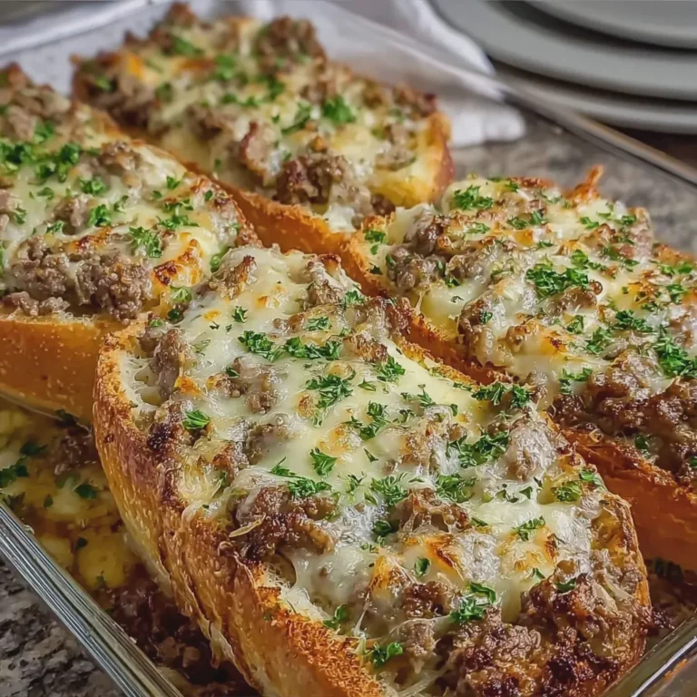 Philly Cheesesteak Garlic Bread Bake