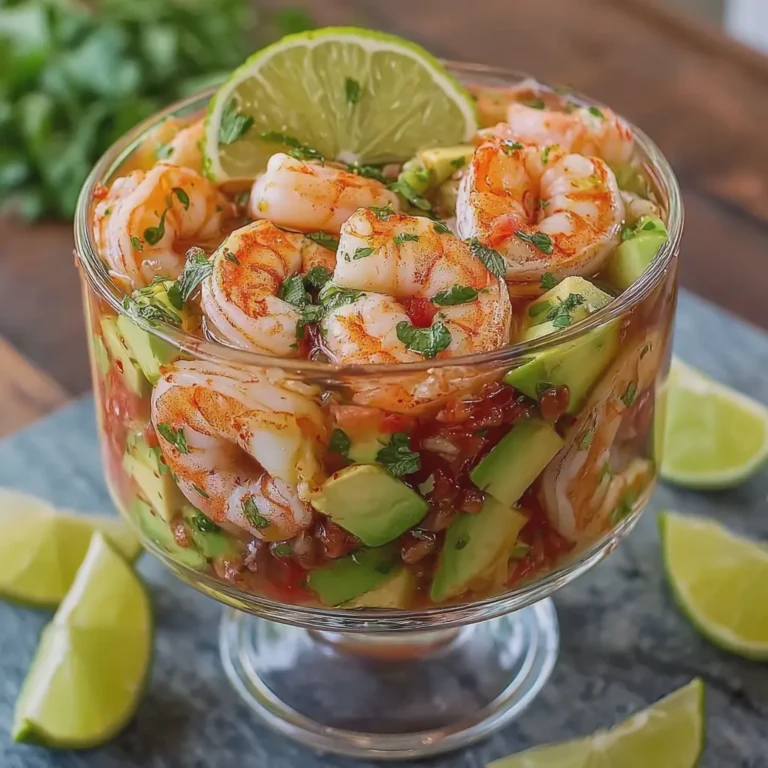 Chilled Mexican Shrimp Seafood Cocktail with Avocado
