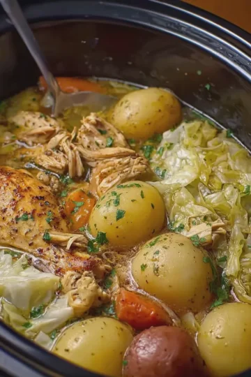 Crock Pot Chicken Potatoes and Cabbage