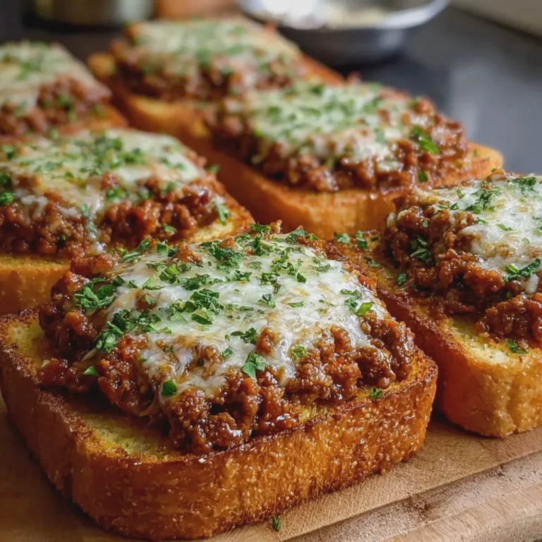 Cheesy Sloppy Joe Garlic Toast