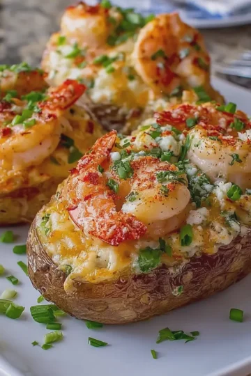 Seafood Shrimp Stuffed Baked Potatoes