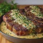 Juicy Steak with Creamy Garlic Sauce