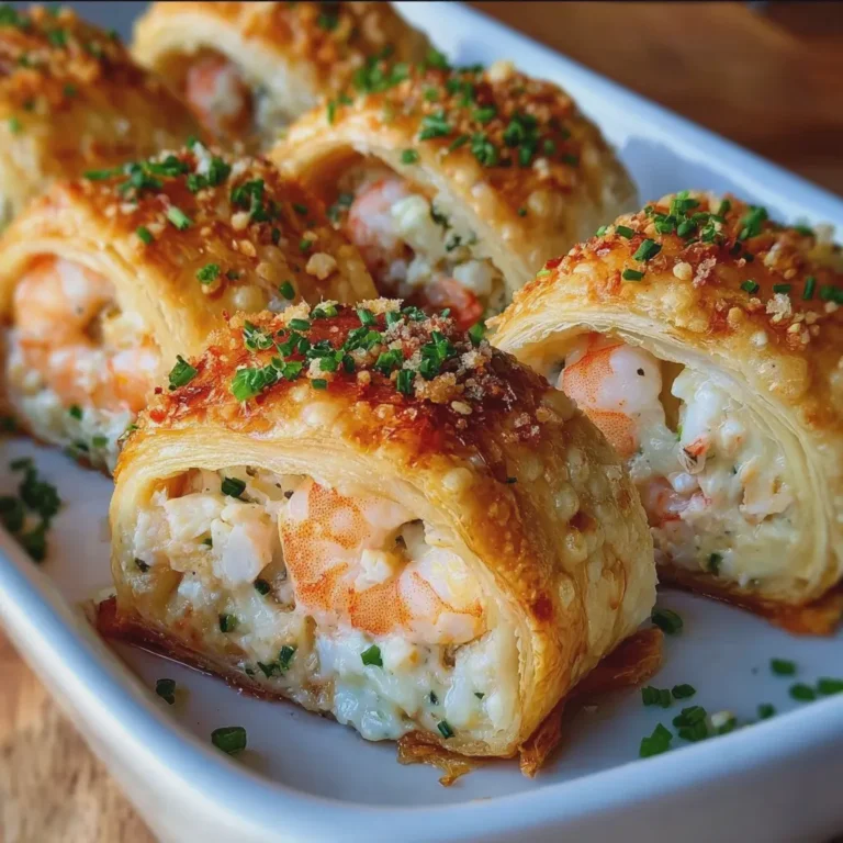 Flaky Shrimp and Crab Cheese Seafood Rolls