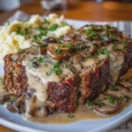 Swiss Mushroom Gravy Meatloaf