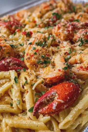 Seafood Pasta with Crawfish Crab and Shrimp