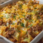 Cheesy Cabbage Beef Casserole