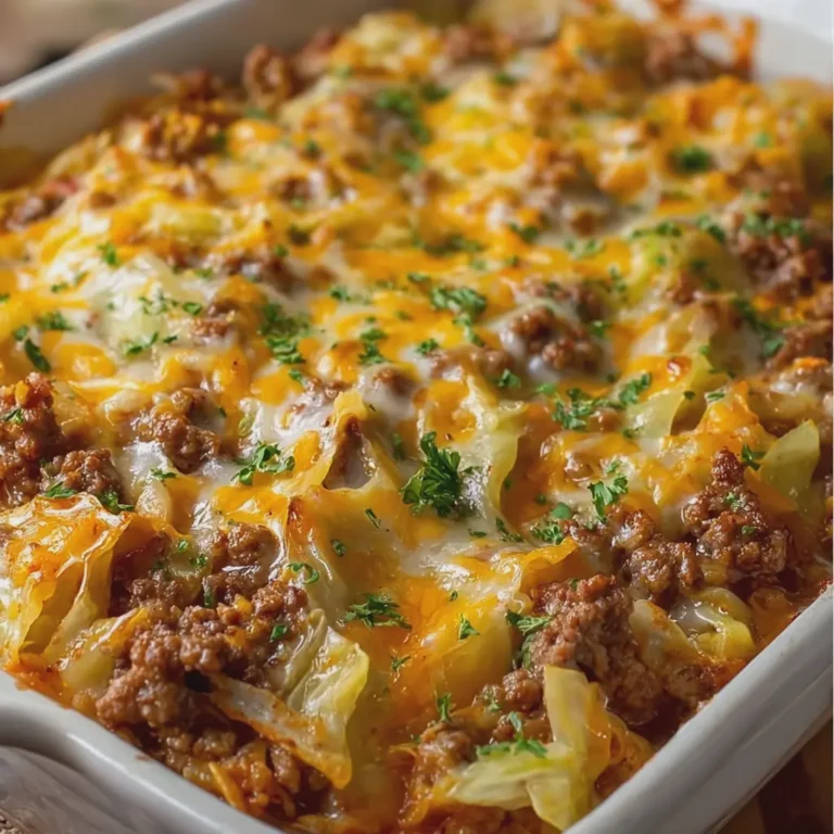 Cheesy Cabbage Beef Casserole