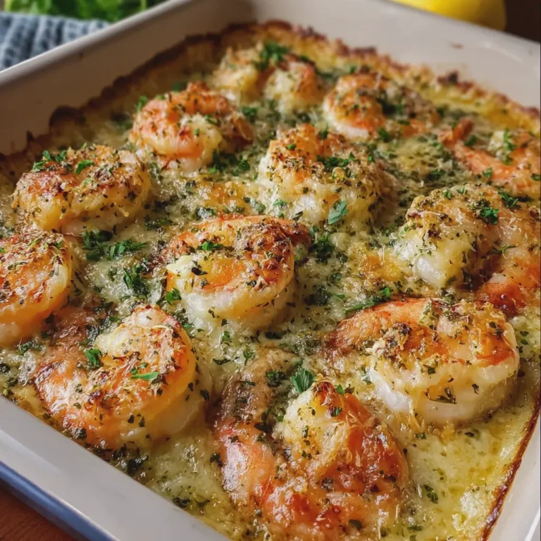 Creamy Garlic Parmesan Shrimp Bake