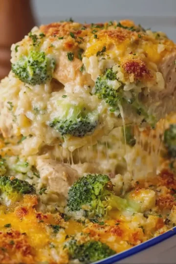 Cheesy Chicken Broccoli Rice Casserole