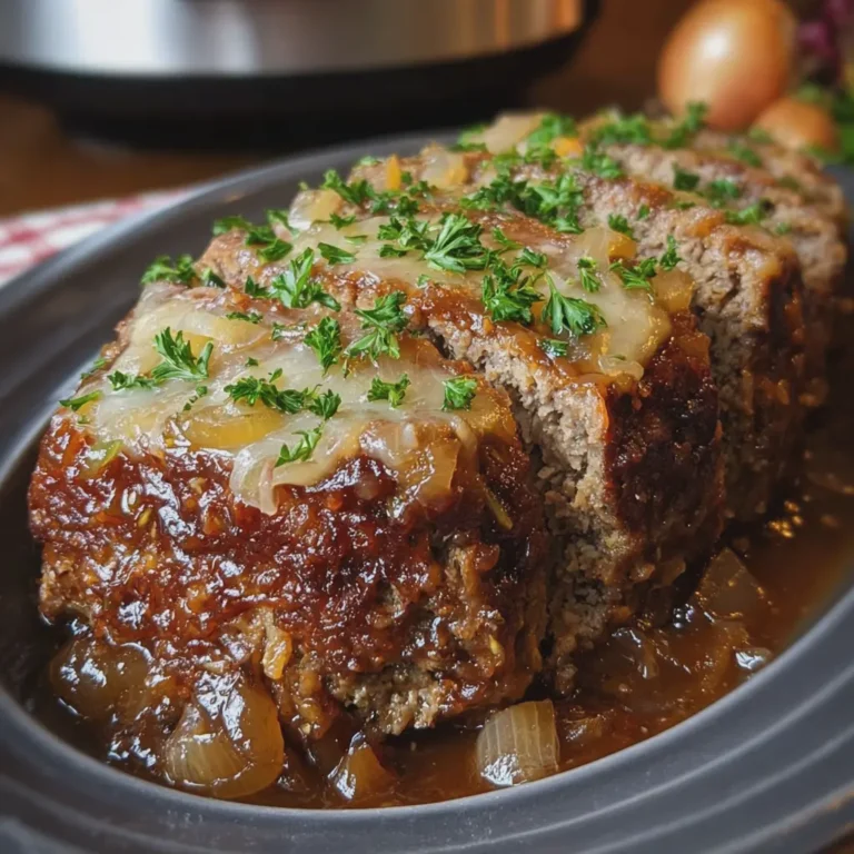 Crockpot French Onion Meatloaf