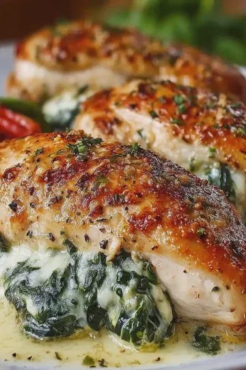 Spinach and Cheese Stuffed Chicken Breasts