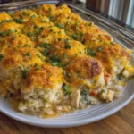 Cheddar Ranch Chicken and Biscuit Casserole