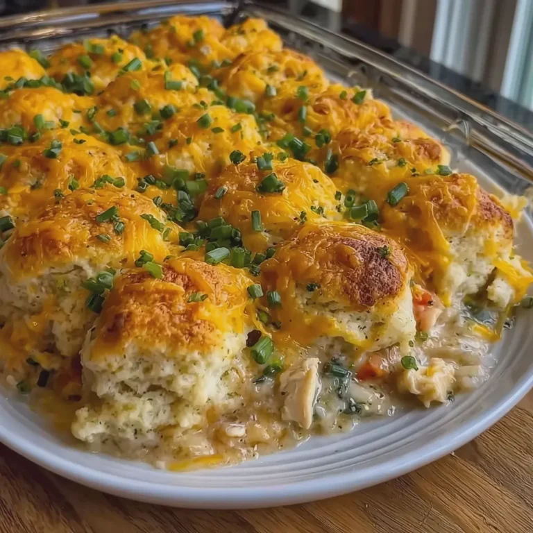 Cheddar Ranch Chicken and Biscuit Casserole