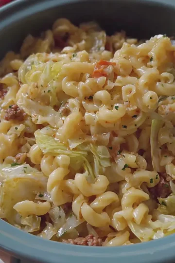 Slow Cooker Poor Man Cabbage and Macaroni