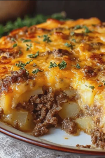 Cheesy Ground Beef and Potato Casserole