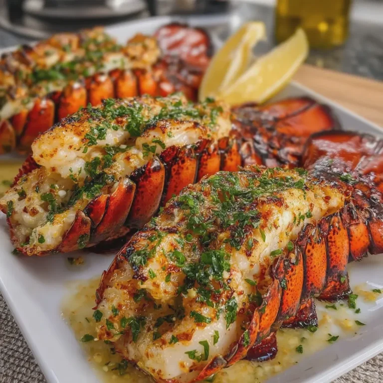 Grilled Lobster Seafood Tails with Garlic Butter Sauce