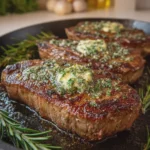 New York Strip Steak with Rosemary Garlic Butter