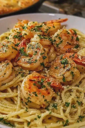 Garlic Butter Shrimp and Creamy Spaghetti