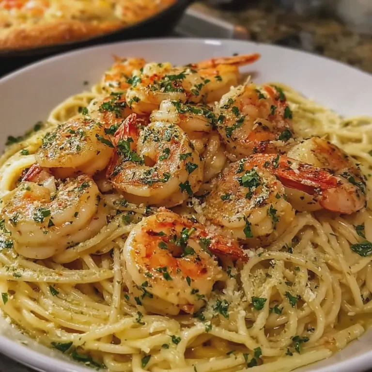 Garlic Butter Shrimp and Creamy Spaghetti