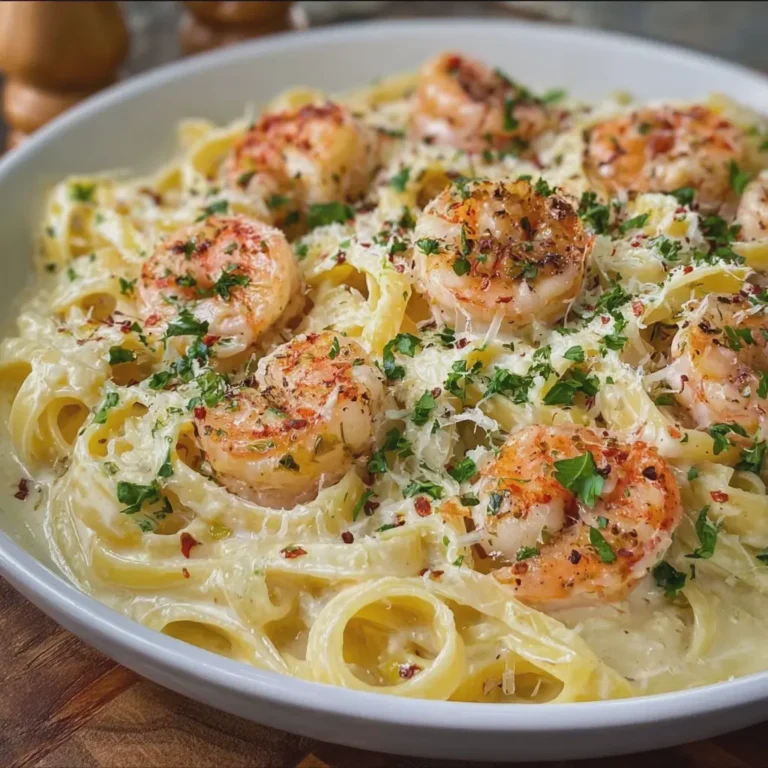 Ultimate Creamy Garlic Butter Shrimp Fettuccine Alfredo