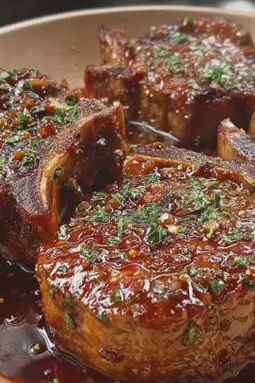 Slow Cooker Glazed Beef Chops