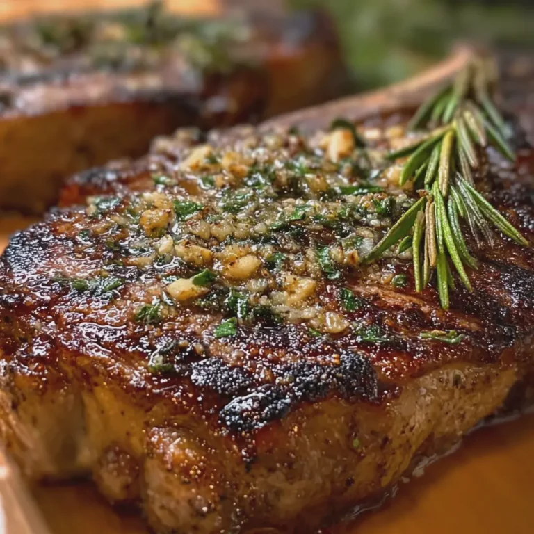 Garlic Rosemary Bone In Ribeye Steak