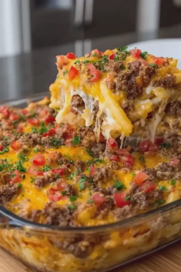 Easy Cheeseburger French Fry Casserole
