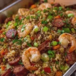 Seafood Dirty Rice Dump and Bake