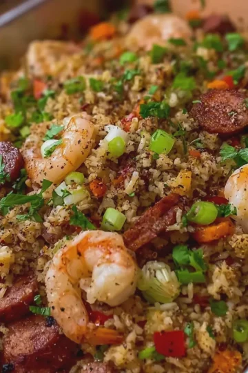 Seafood Dirty Rice Dump and Bake