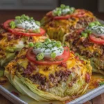 Loaded Turkey Cheeseburger Stuffed Cabbage Steaks