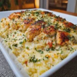 Creamy Garlic Chicken Rice with Cheddar, Mozzarella and Parmesan