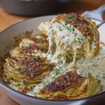 Creamy Seared Cabbage Wedges Bake