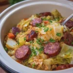 Slow Cooker Cabbage and Smoked Beef Sausage