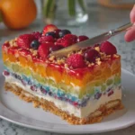 Rainbow Fruit Cheesecake Lasagna